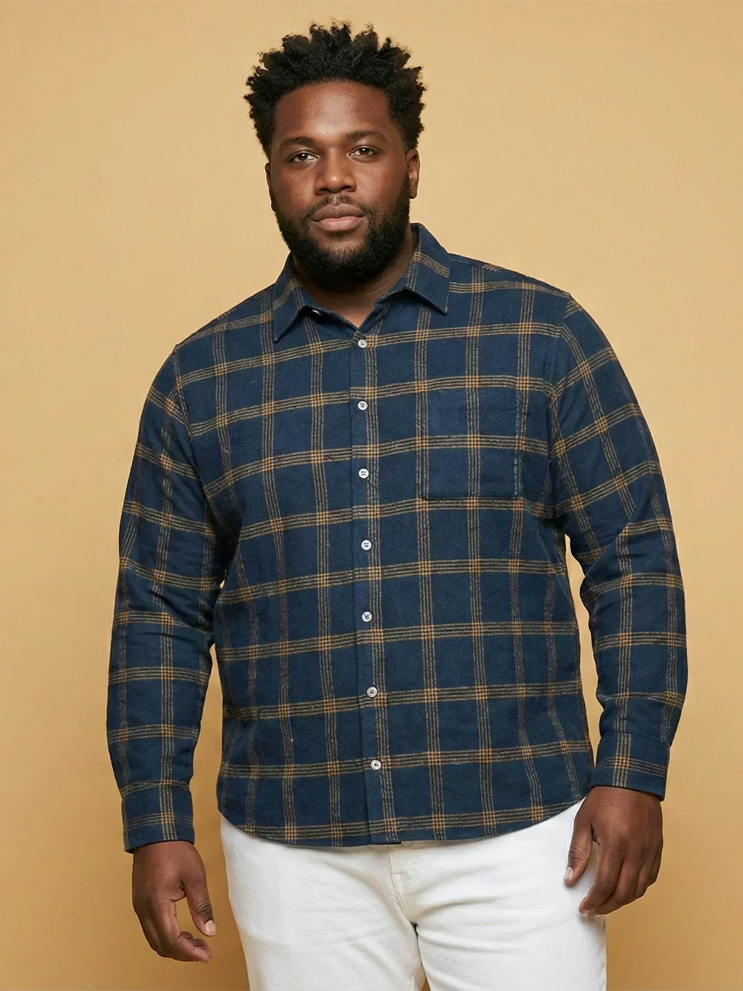 Men Plus Size Orline Multicolor Checkered Casual Shirt - Image 2