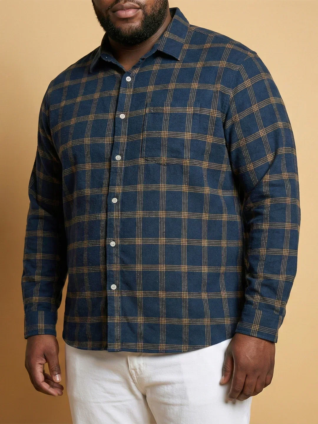 Men Plus Size Orline Multicolor Checkered Casual Shirt - Image 6