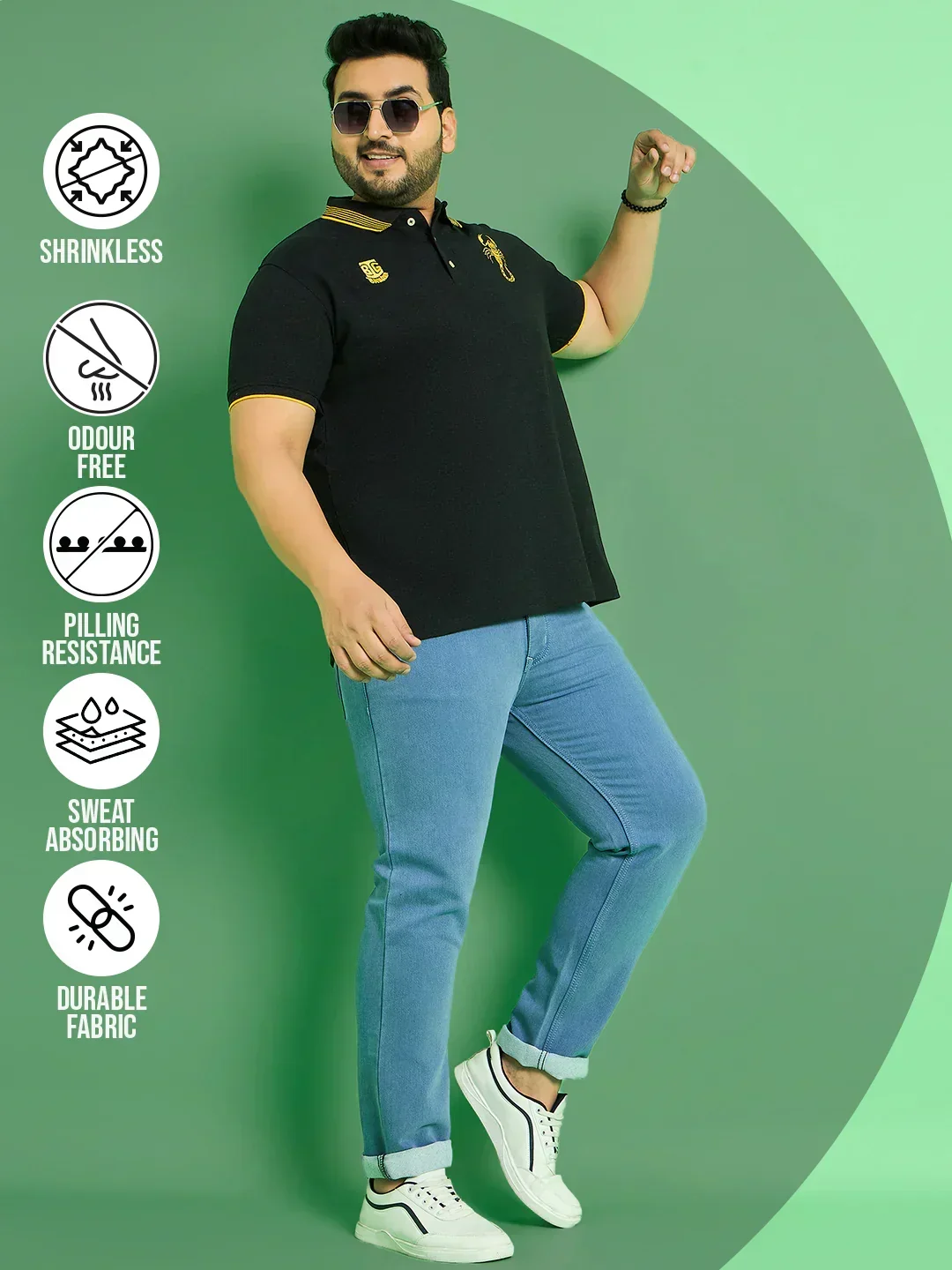 Men Plus Size Kaleb Solid Jeans - Image 3