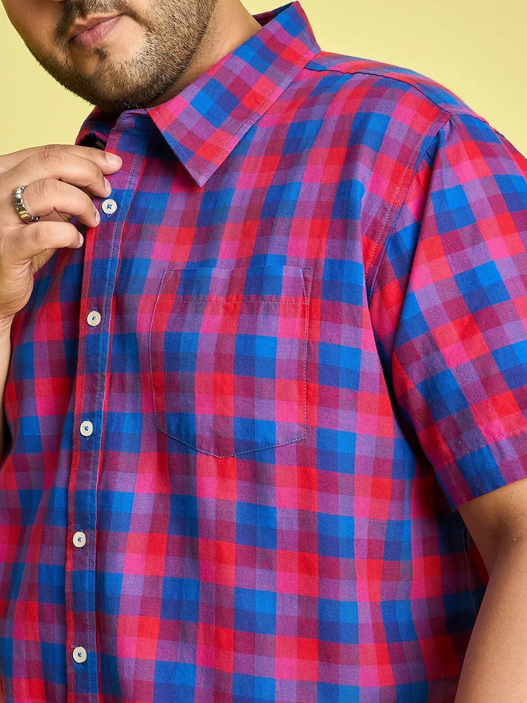 Men Plus Size Oslo Check Shirt - Image 6
