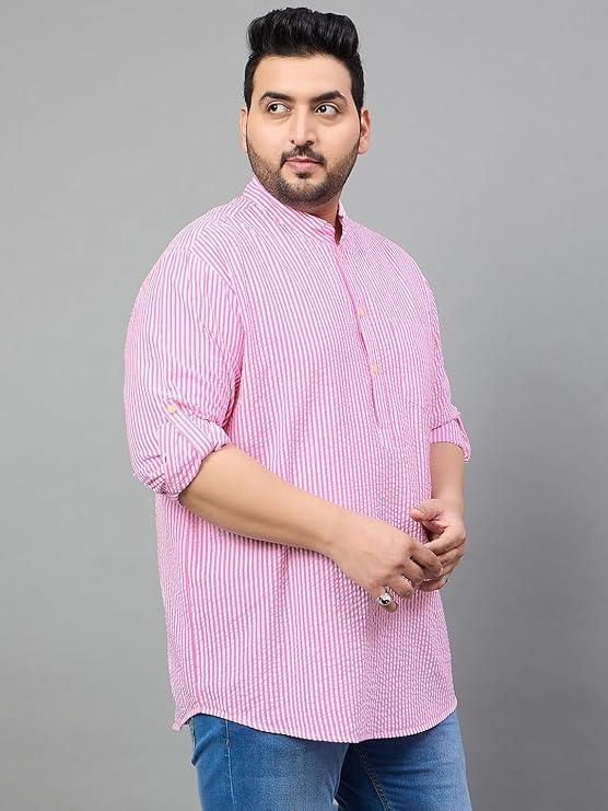 Men Plus Size Owen Striped Short Kurta - Image 3