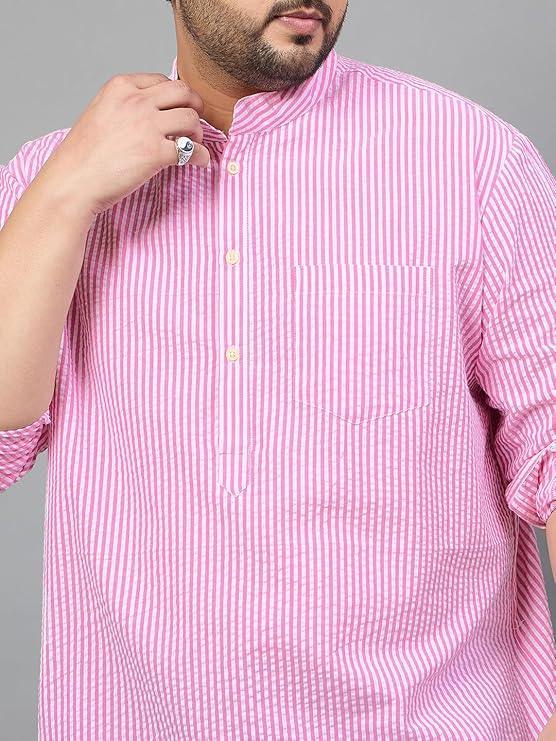 Men Plus Size Owen Striped Short Kurta - Image 4