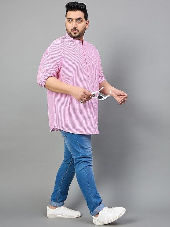 Men Plus Size Owen Striped Short Kurta - Image 6