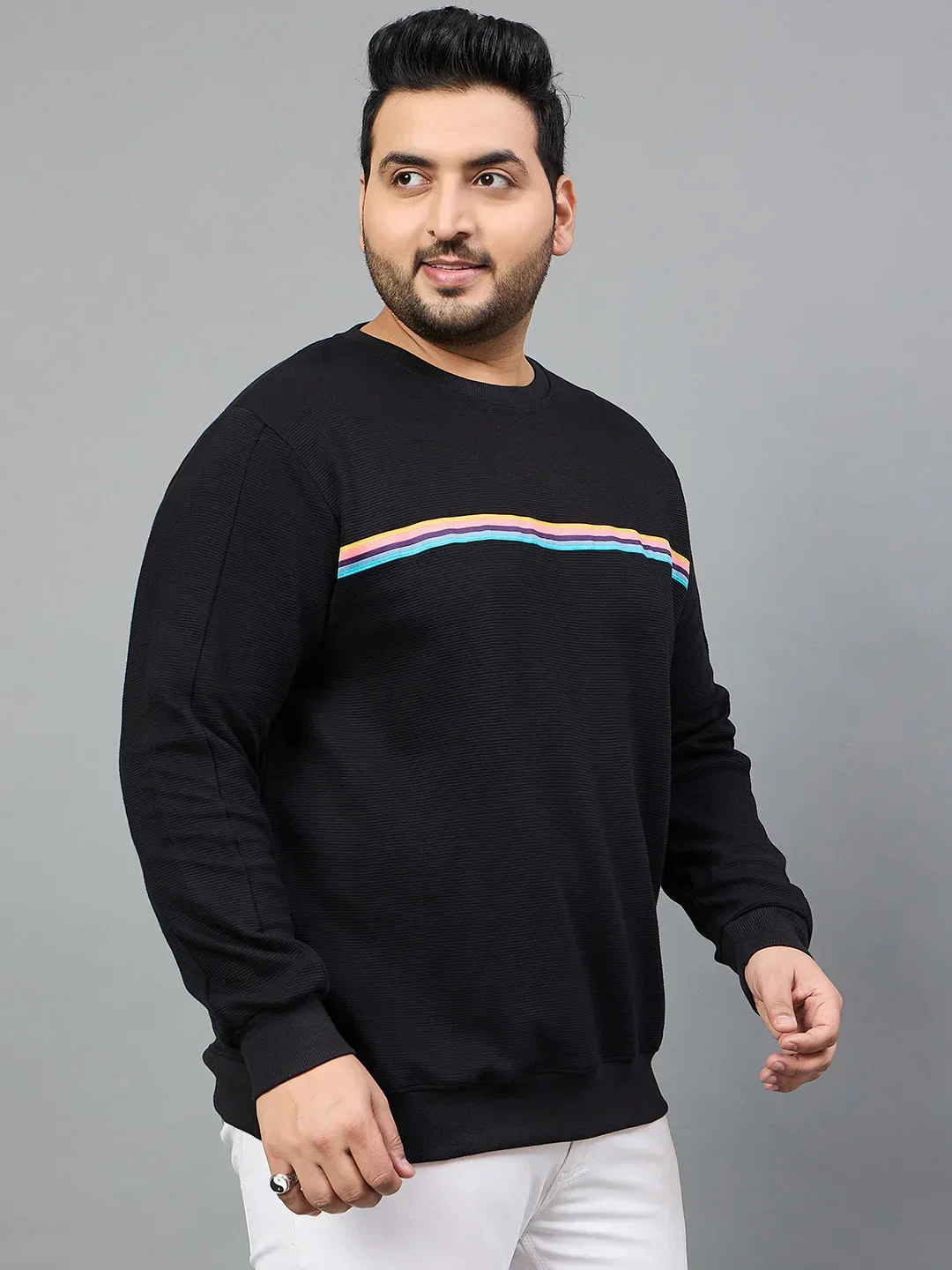 Men Plus Size Ozil Solid Sweatshirt - Image 4