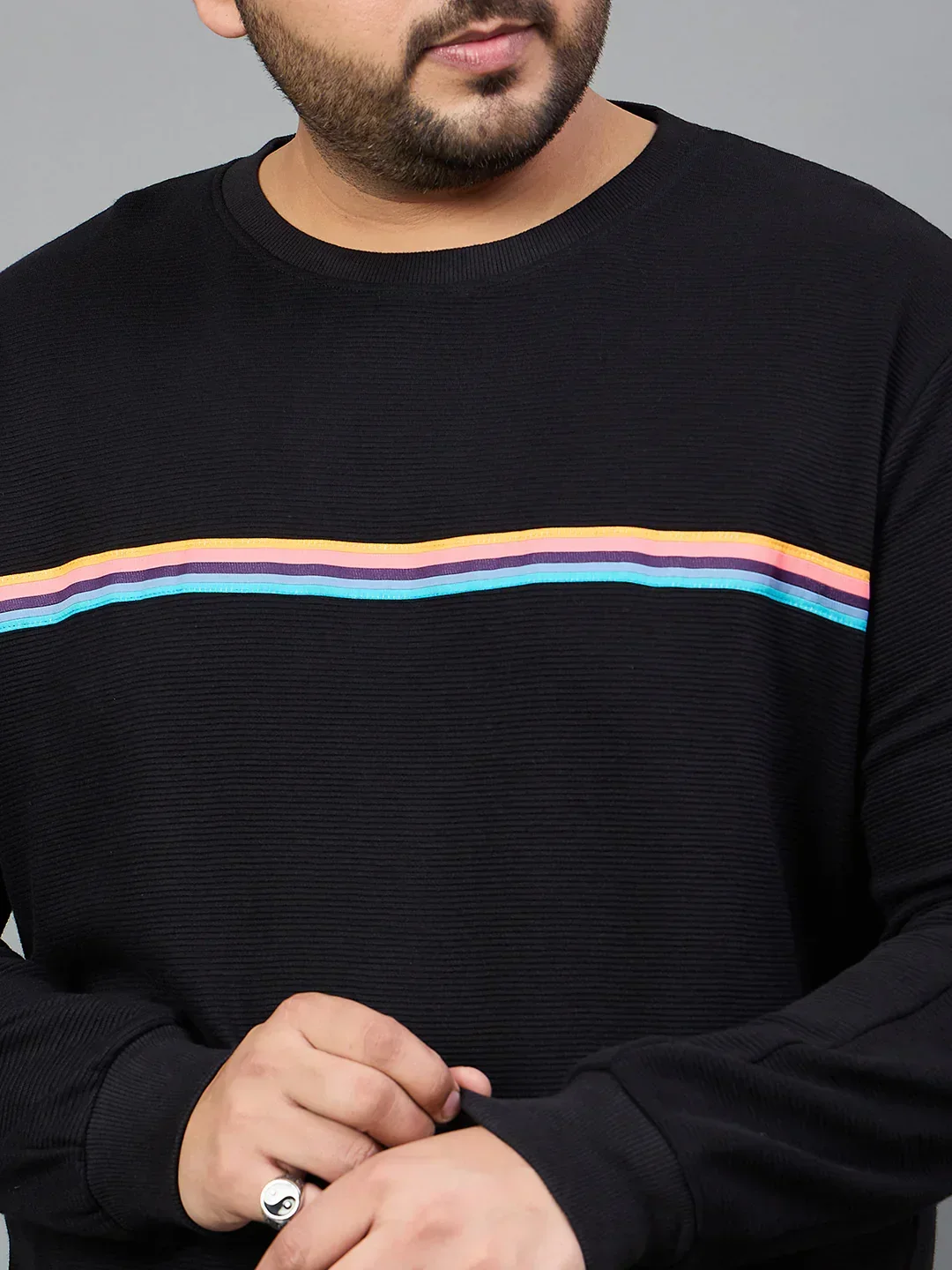Men Plus Size Ozil Solid Sweatshirt - Image 6