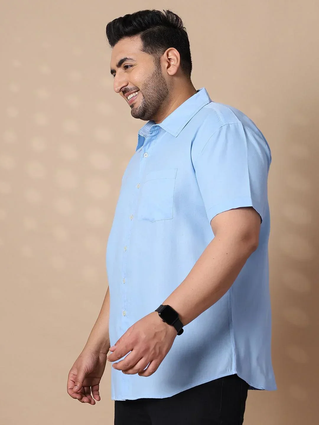 Men Plus Size Panny-Sky Solid Shirt - Image 3