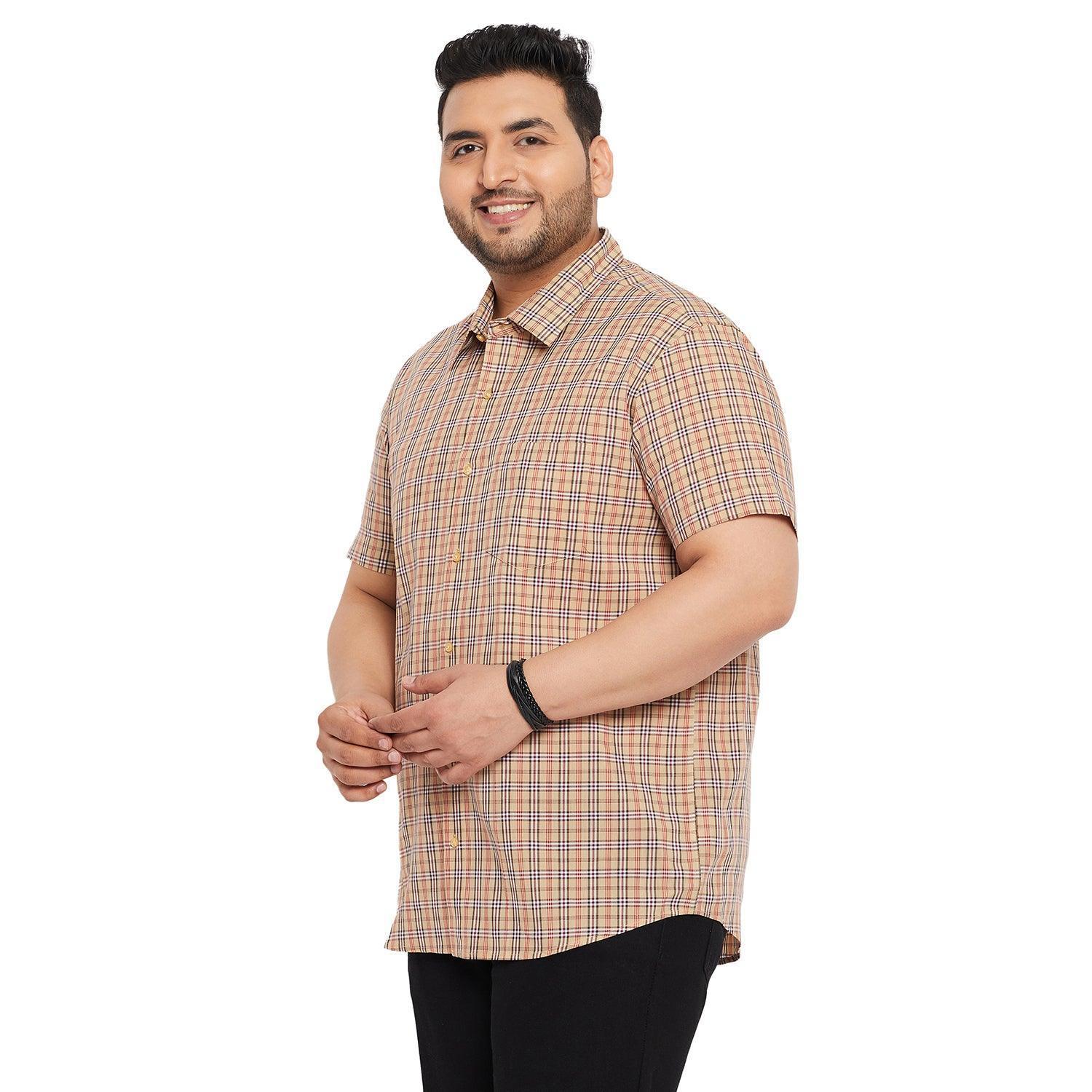Men Plus Size Para Check Shirt - Image 3