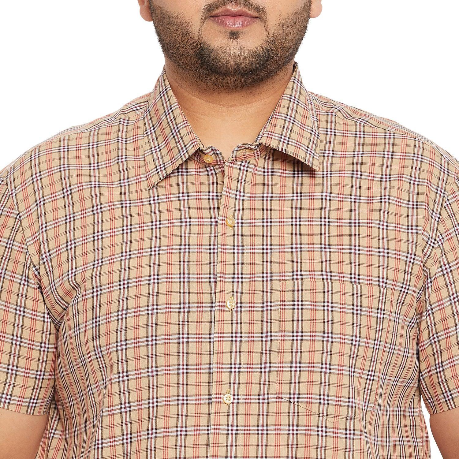 Men Plus Size Para Check Shirt - Image 6