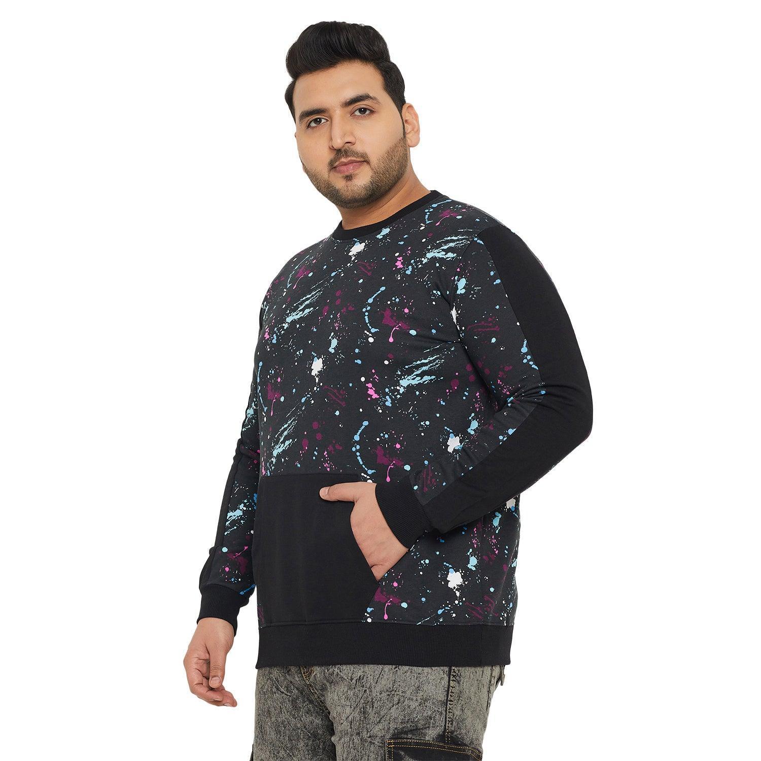 Men Plus Size Pastel Printed Sweatshirt - Image 3
