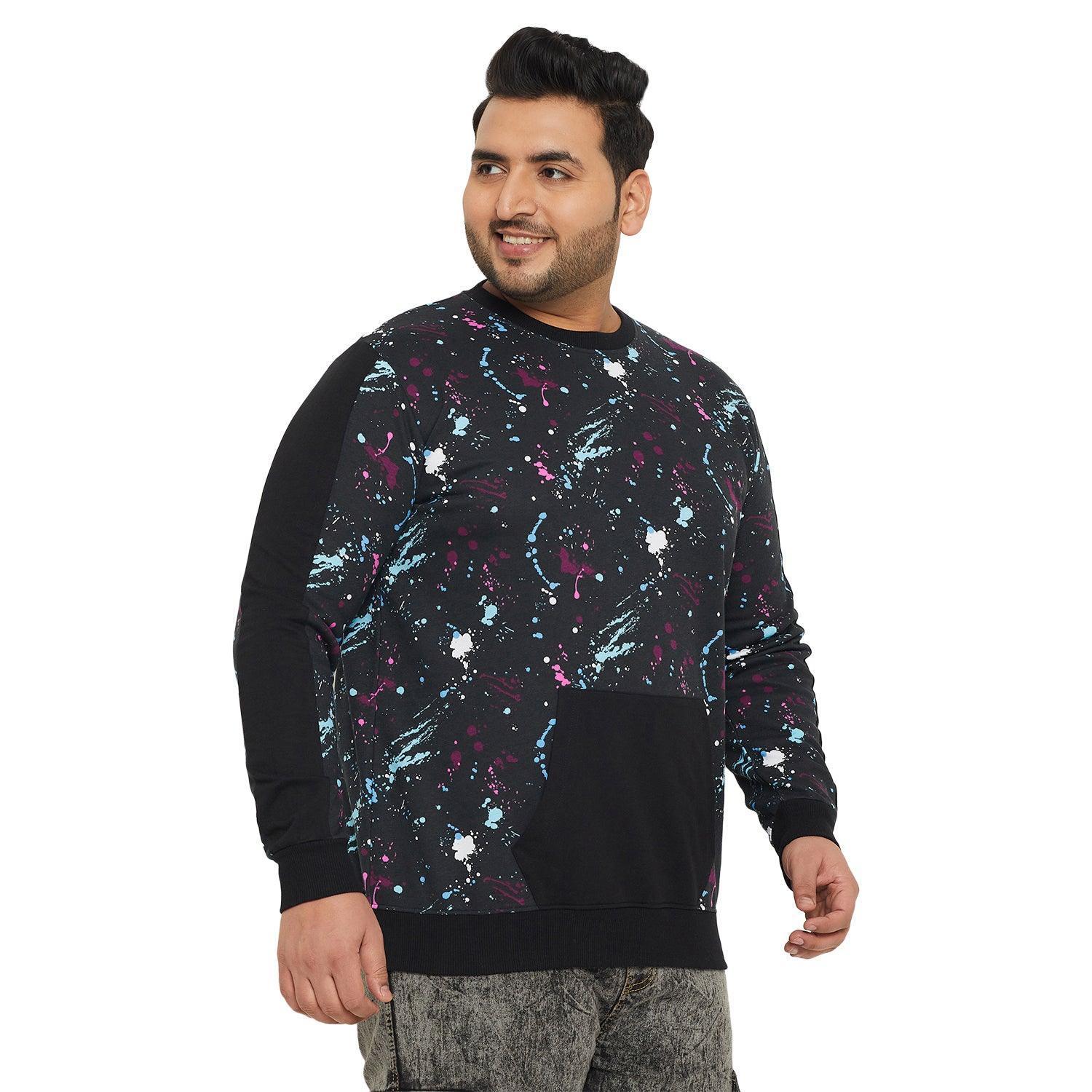 Men Plus Size Pastel Printed Sweatshirt - Image 4
