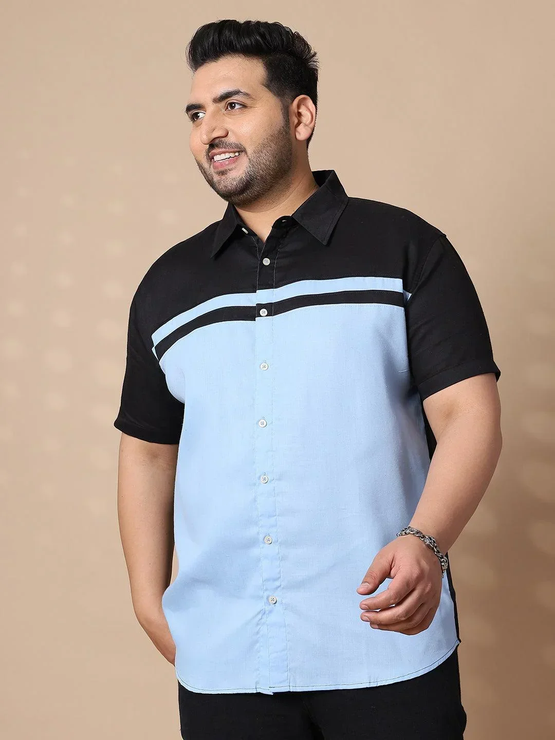 Men Plus Size Pattaya-Sky Colorblock Shirt - Image 2