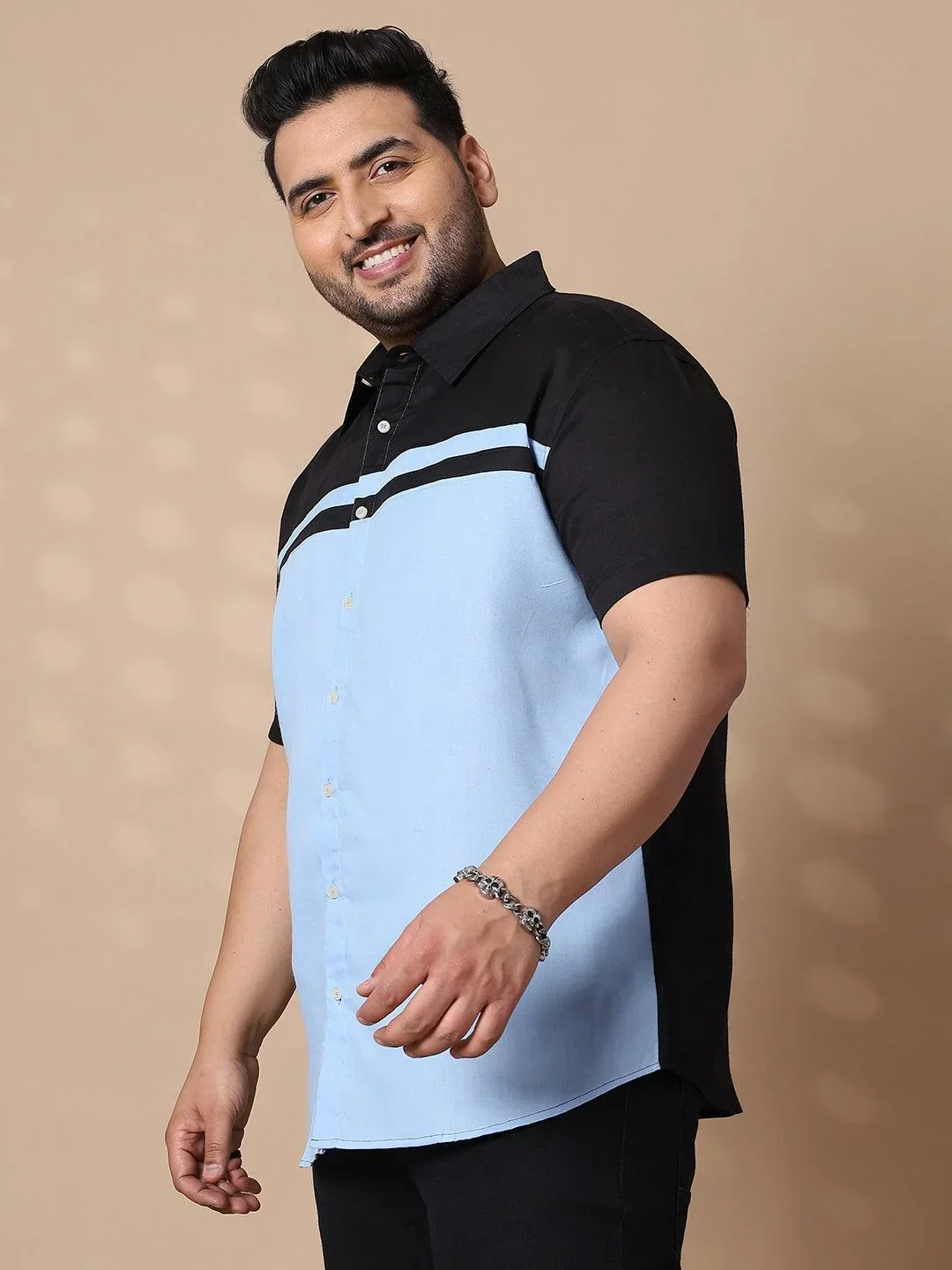 Men Plus Size Pattaya-Sky Colorblock Shirt - Image 3