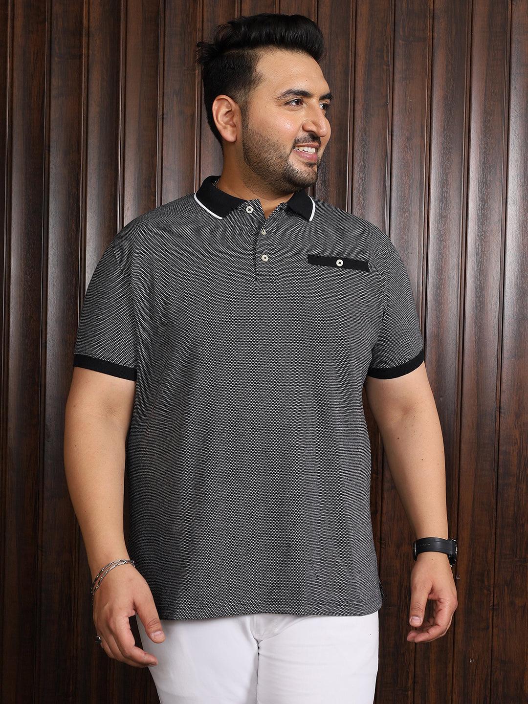 Men Plus Size Paulo Jacquard Polo Tshirt - Image 2