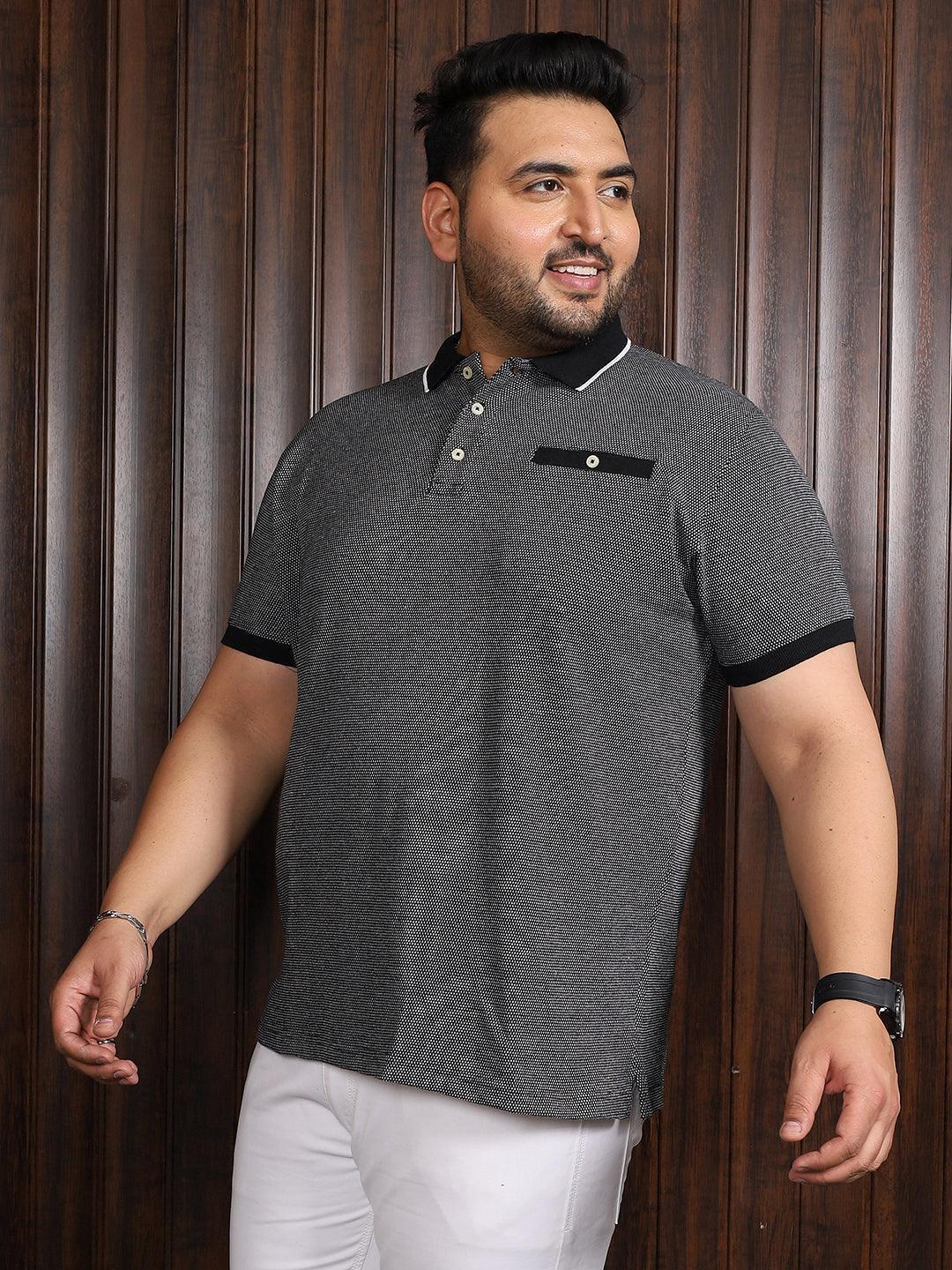 Men Plus Size Paulo Jacquard Polo Tshirt - Image 4