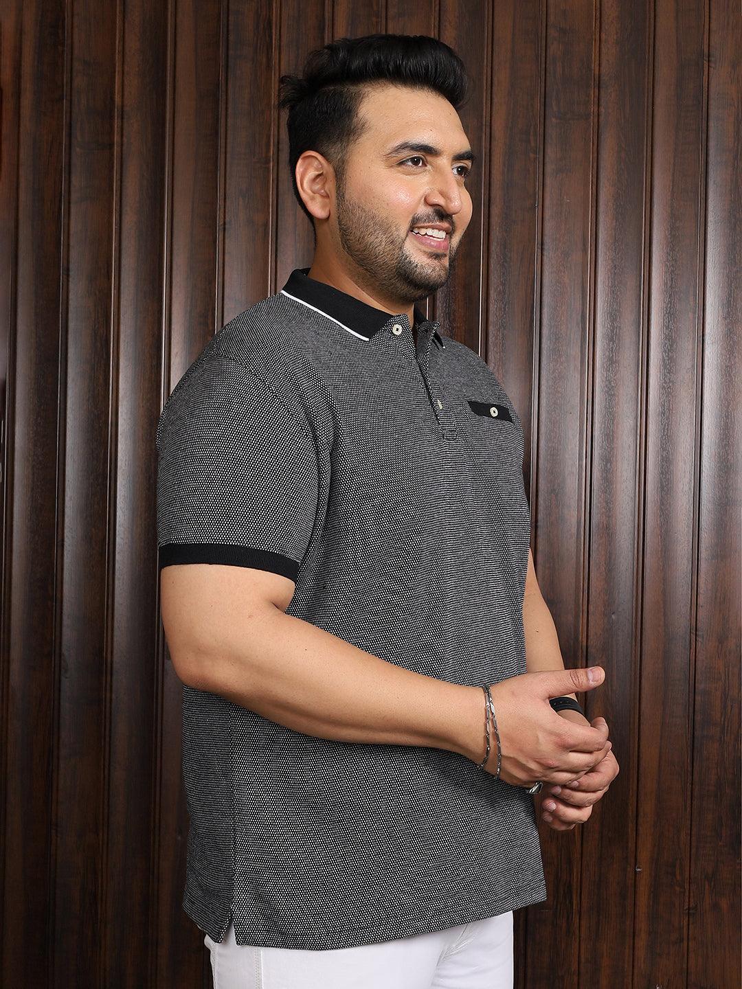 Men Plus Size Paulo Jacquard Polo Tshirt - Image 5
