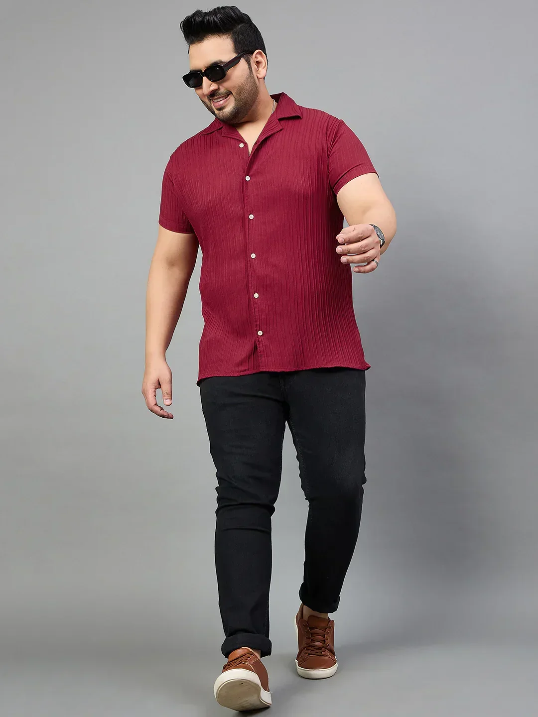 Men Plus Size Pele Solid Shirt - Image 2
