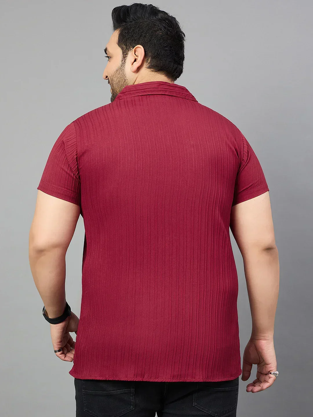 Men Plus Size Pele Solid Shirt - Image 5