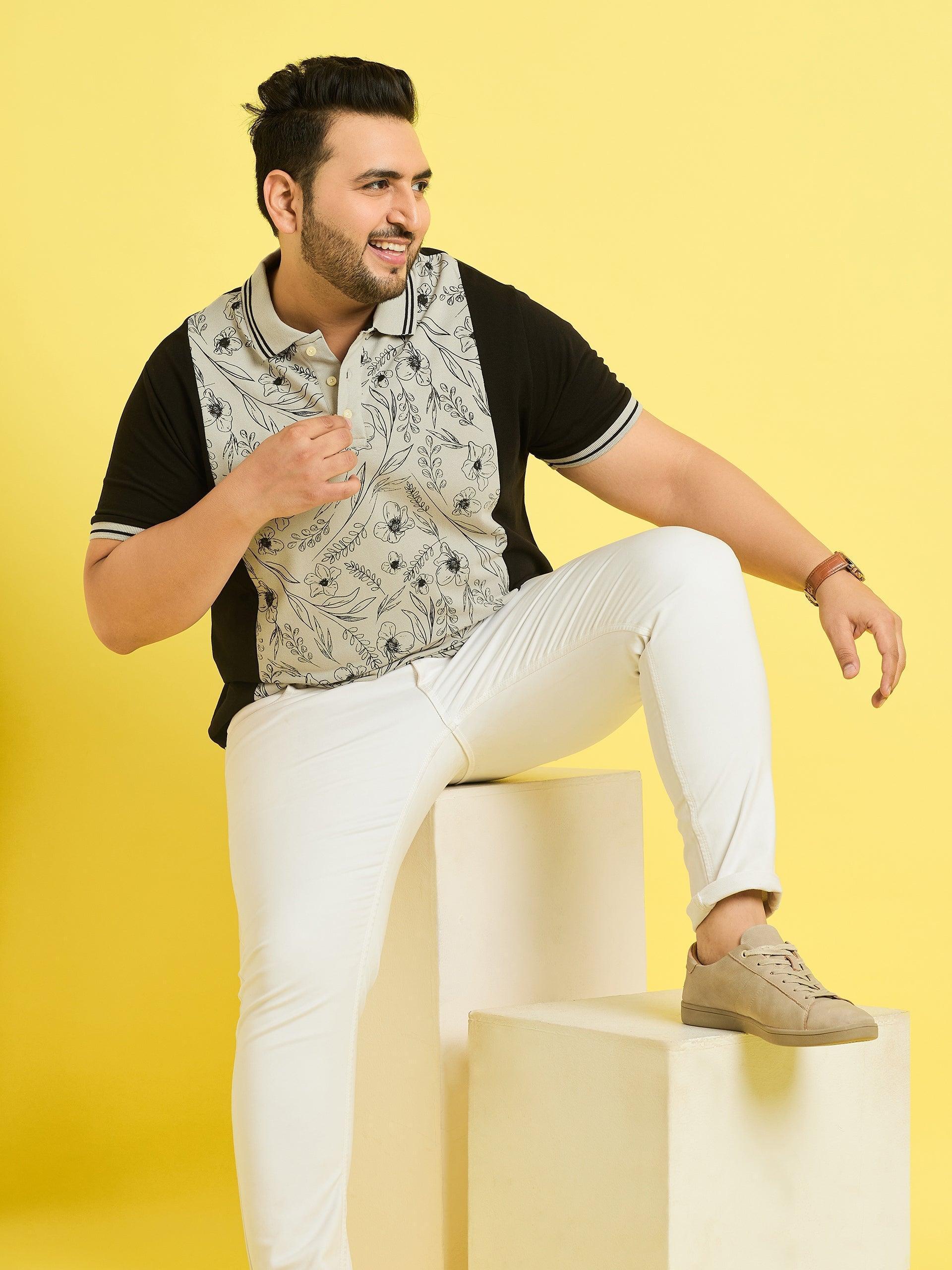 Men Plus Size Picos Colorblock Polo Tshirt - Image 2