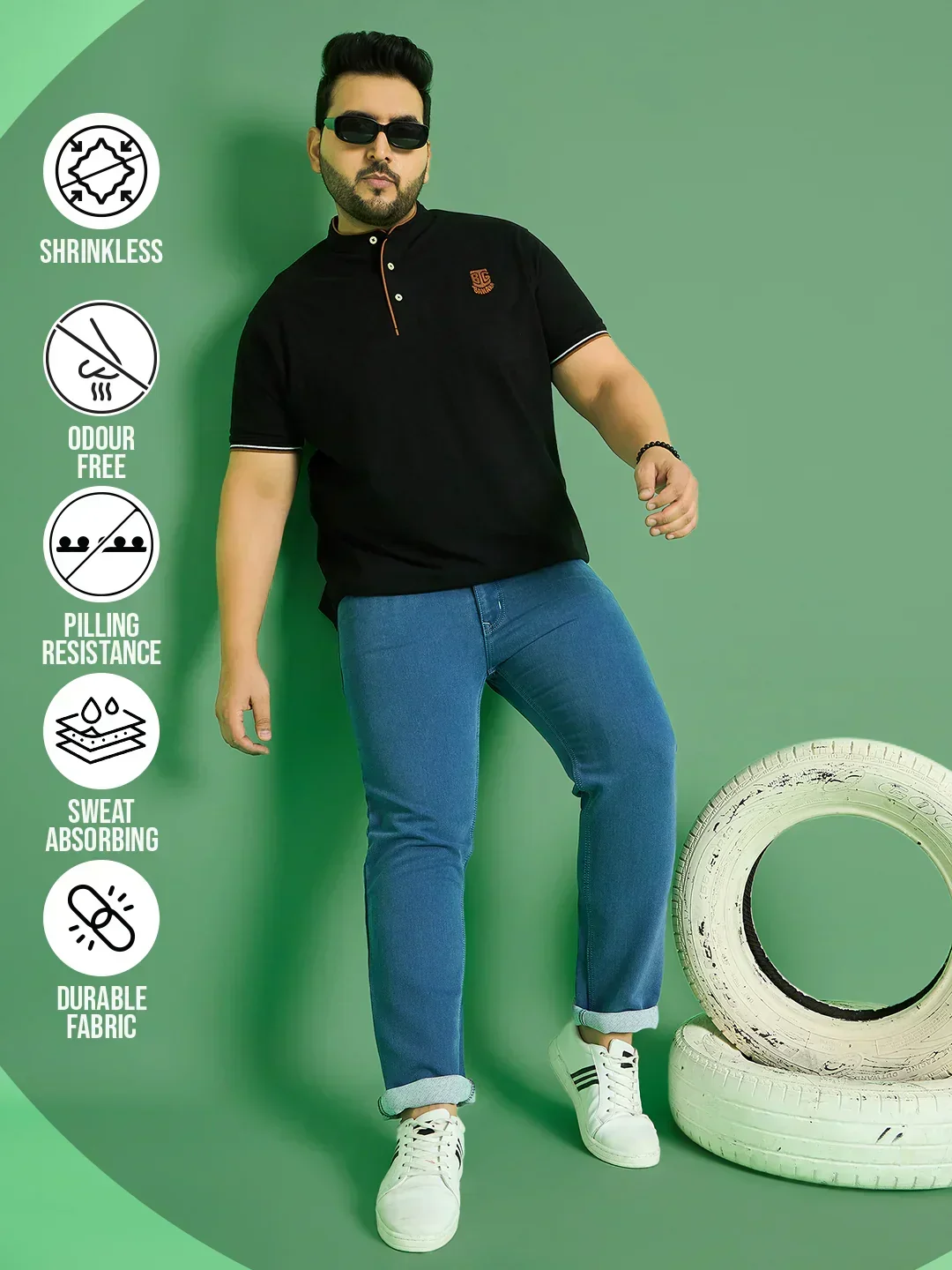 Men Plus Size Jorge Solid Jeans - Image 7