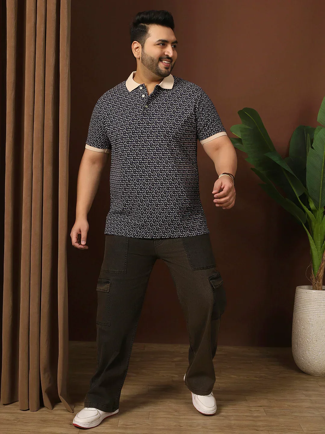 Men Plus Size Pluune Printed Multi Polo Tshirt - Image 2