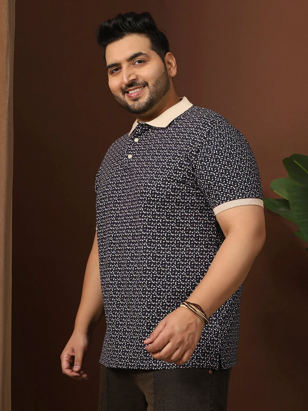 Men Plus Size Pluune Printed Multi Polo Tshirt - Image 3