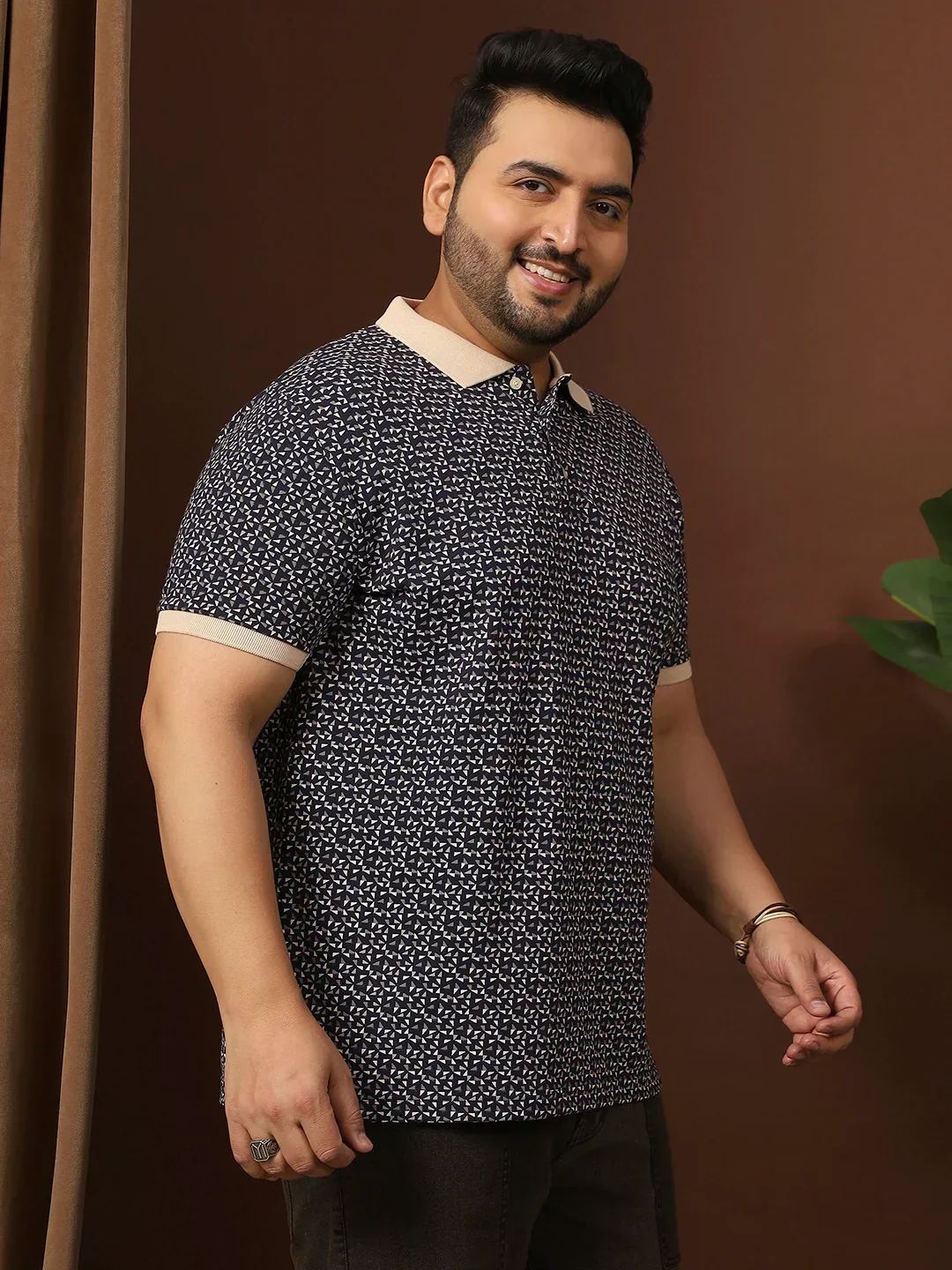 Men Plus Size Pluune Printed Multi Polo Tshirt - Image 4
