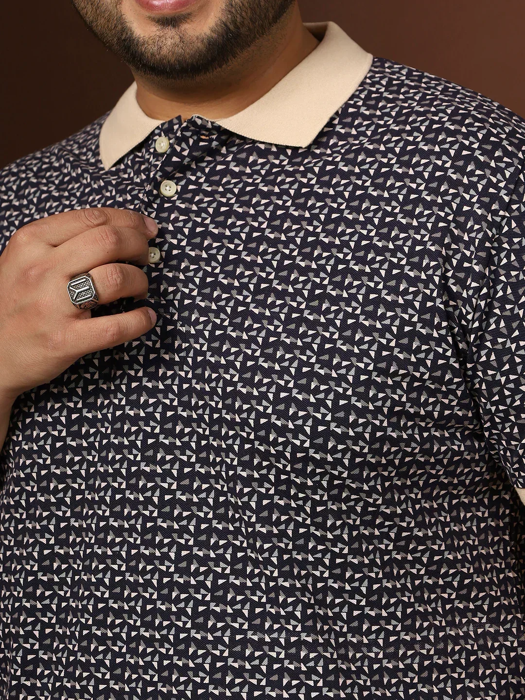 Men Plus Size Pluune Printed Multi Polo Tshirt - Image 6