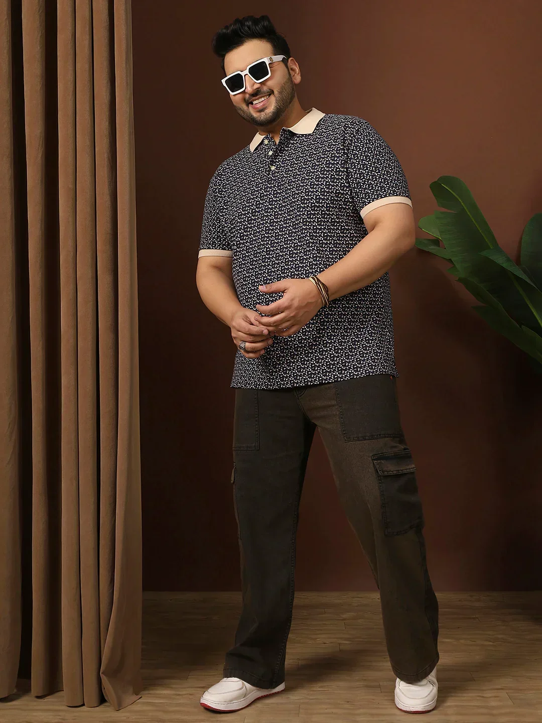 Men Plus Size Pluune Printed Multi Polo Tshirt - Image 7