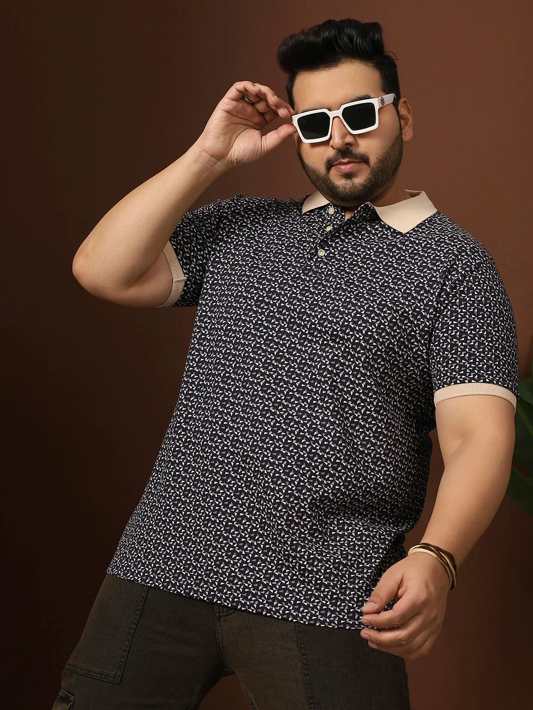 Men Plus Size Pluune Printed Multi Polo Tshirt - Image 8