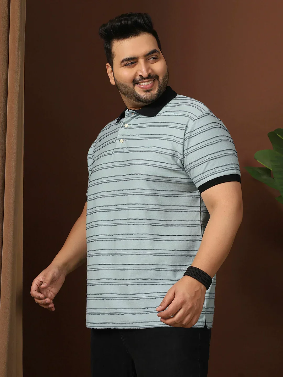 Men Plus Size Plynet Striped Multi Polo Tshirt - Image 4