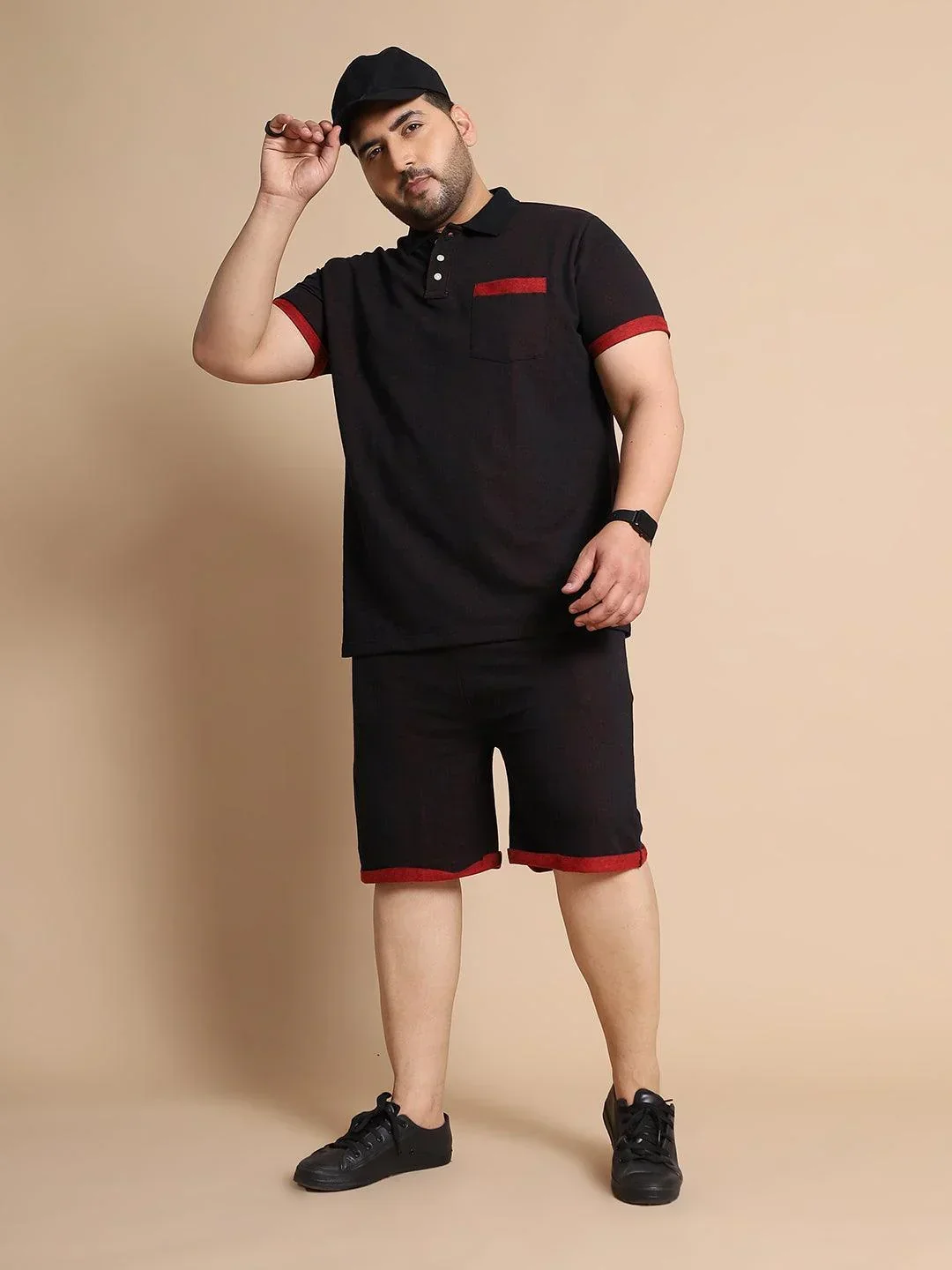 Men Plus Size Prayo-Black Solid Shorts - Image 2