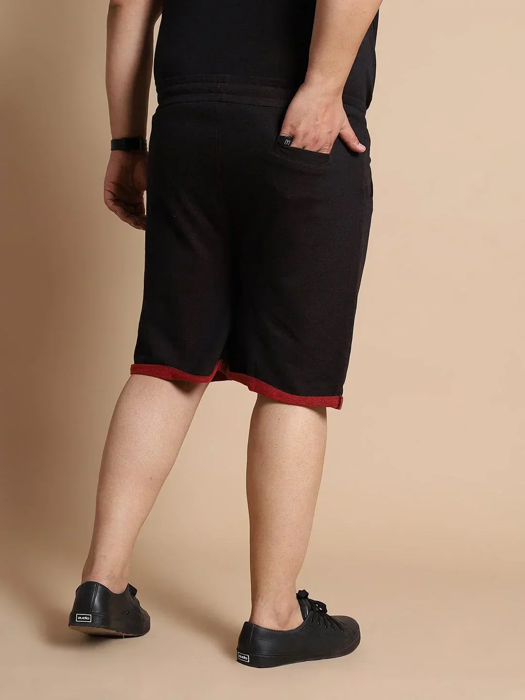 Men Plus Size Prayo-Black Solid Shorts - Image 5