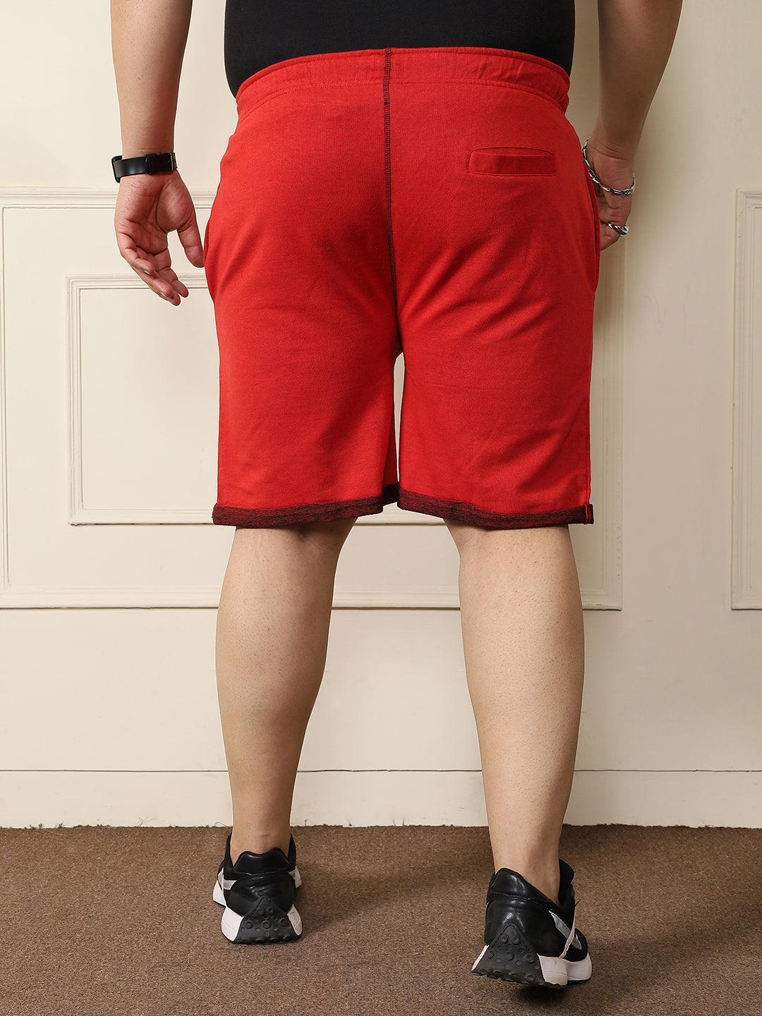 Men Plus Size Prayo-Red Solid Shorts - Image 5