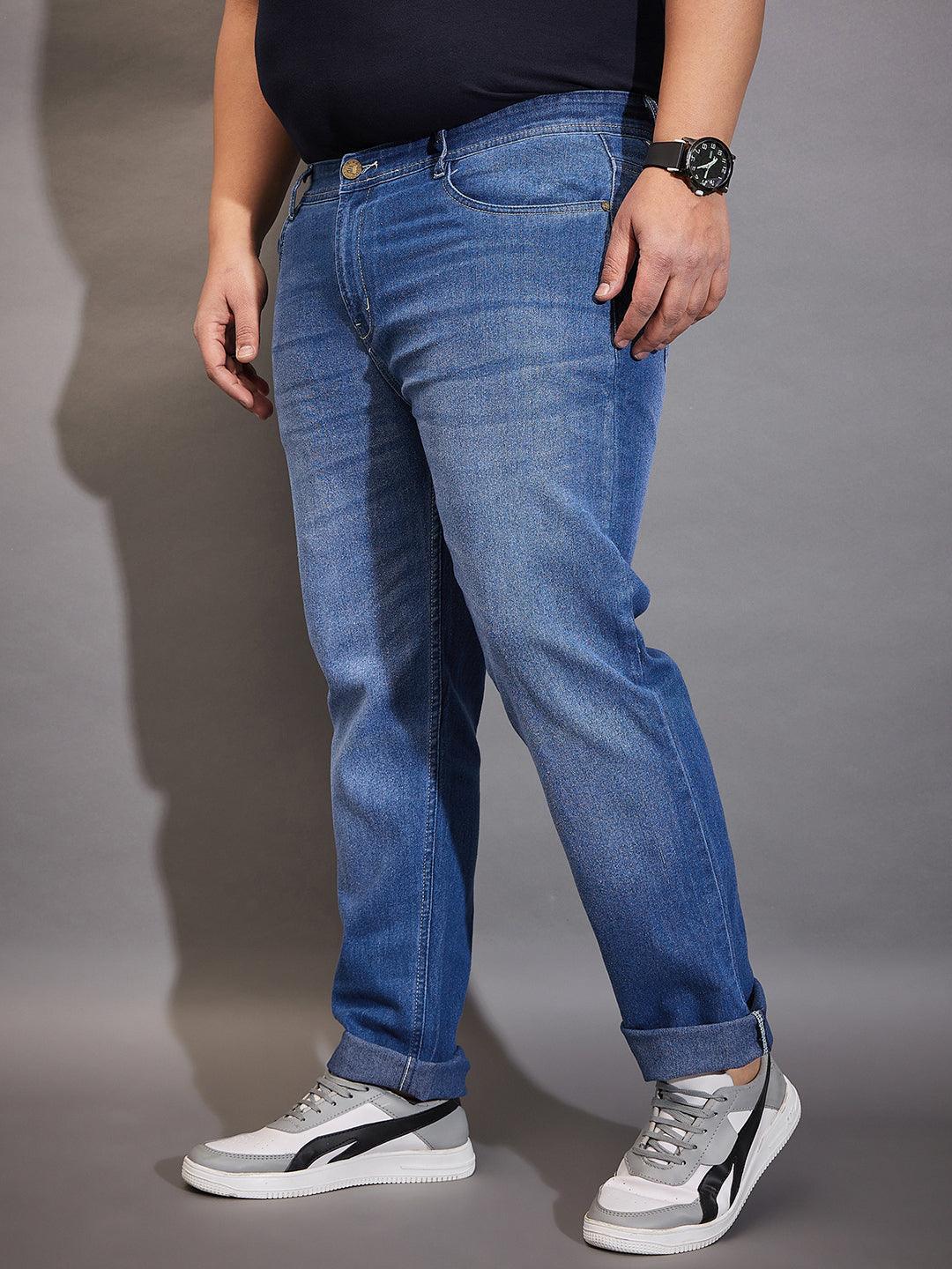Men Plus Size Pressco Washed Indigo Denim - Image 3