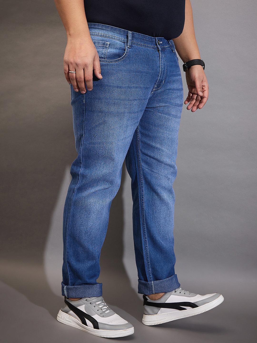 Men Plus Size Pressco Washed Indigo Denim - Image 4