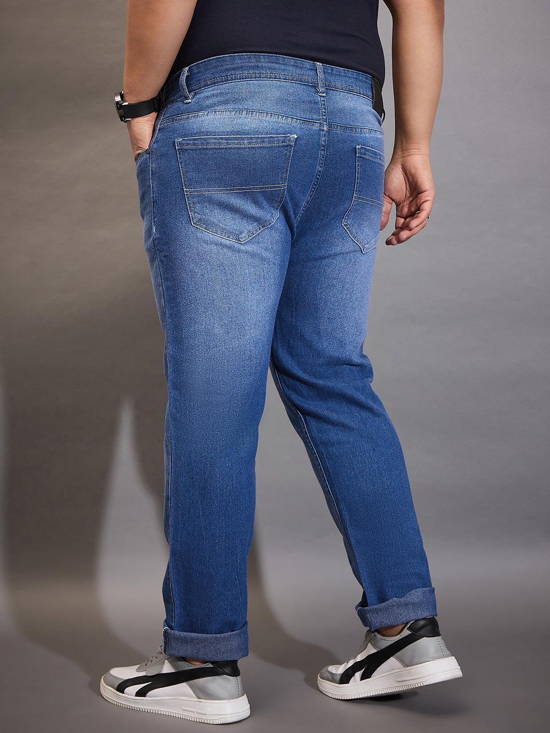 Men Plus Size Pressco Washed Indigo Denim - Image 5