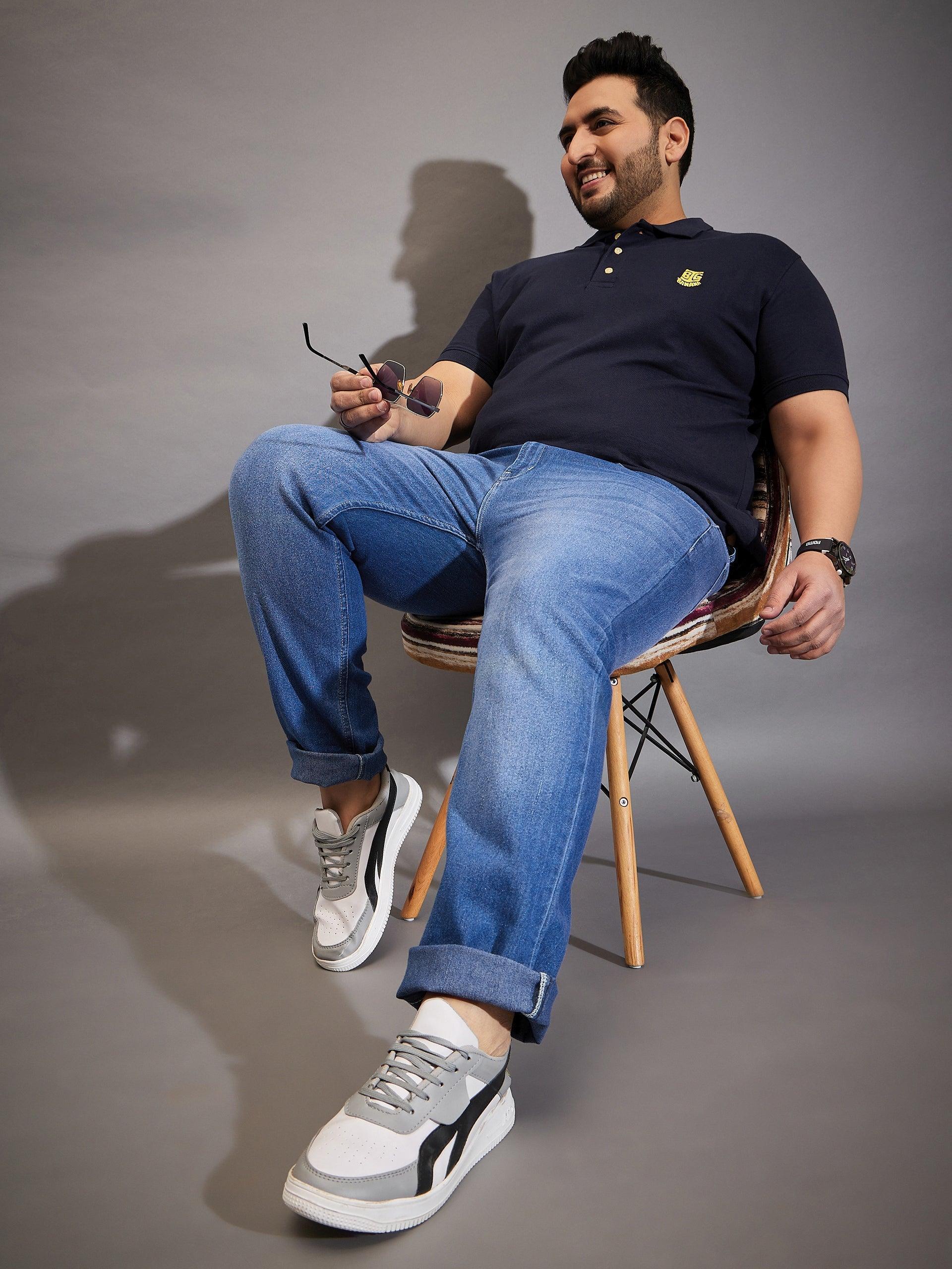 Men Plus Size Pressco Washed Indigo Denim - Image 6