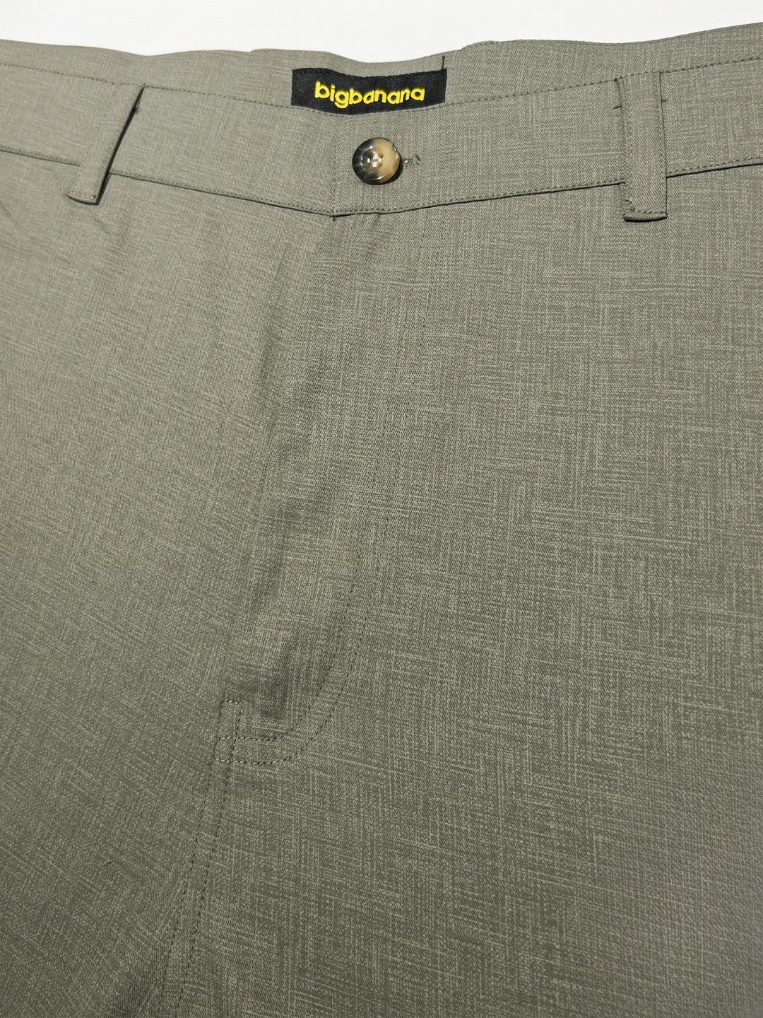Men Plus Size Pristine-Grey Textured Formal Pants - Image 6