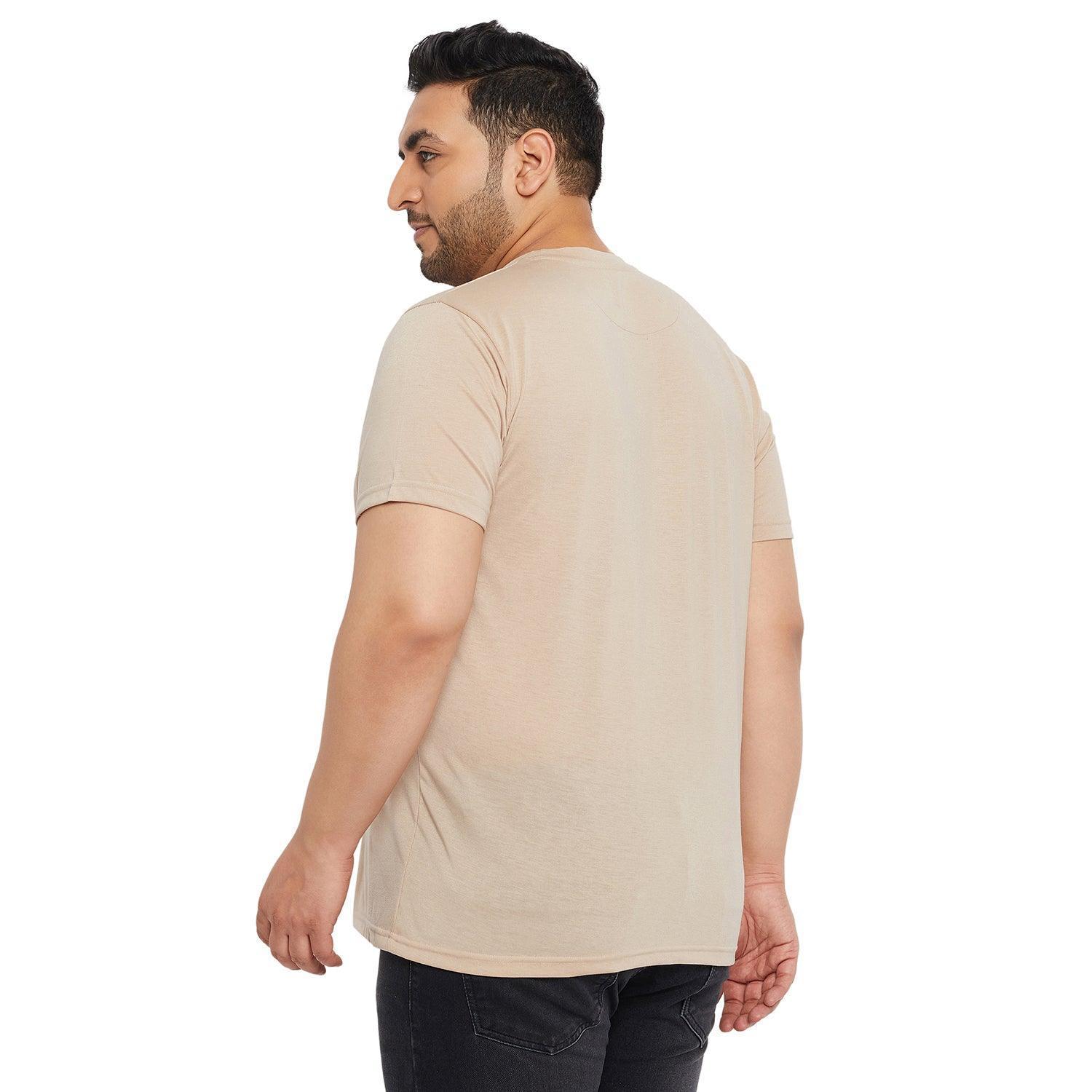 Men Plus Size Prizza Printed Round Neck Tshirt - Image 5