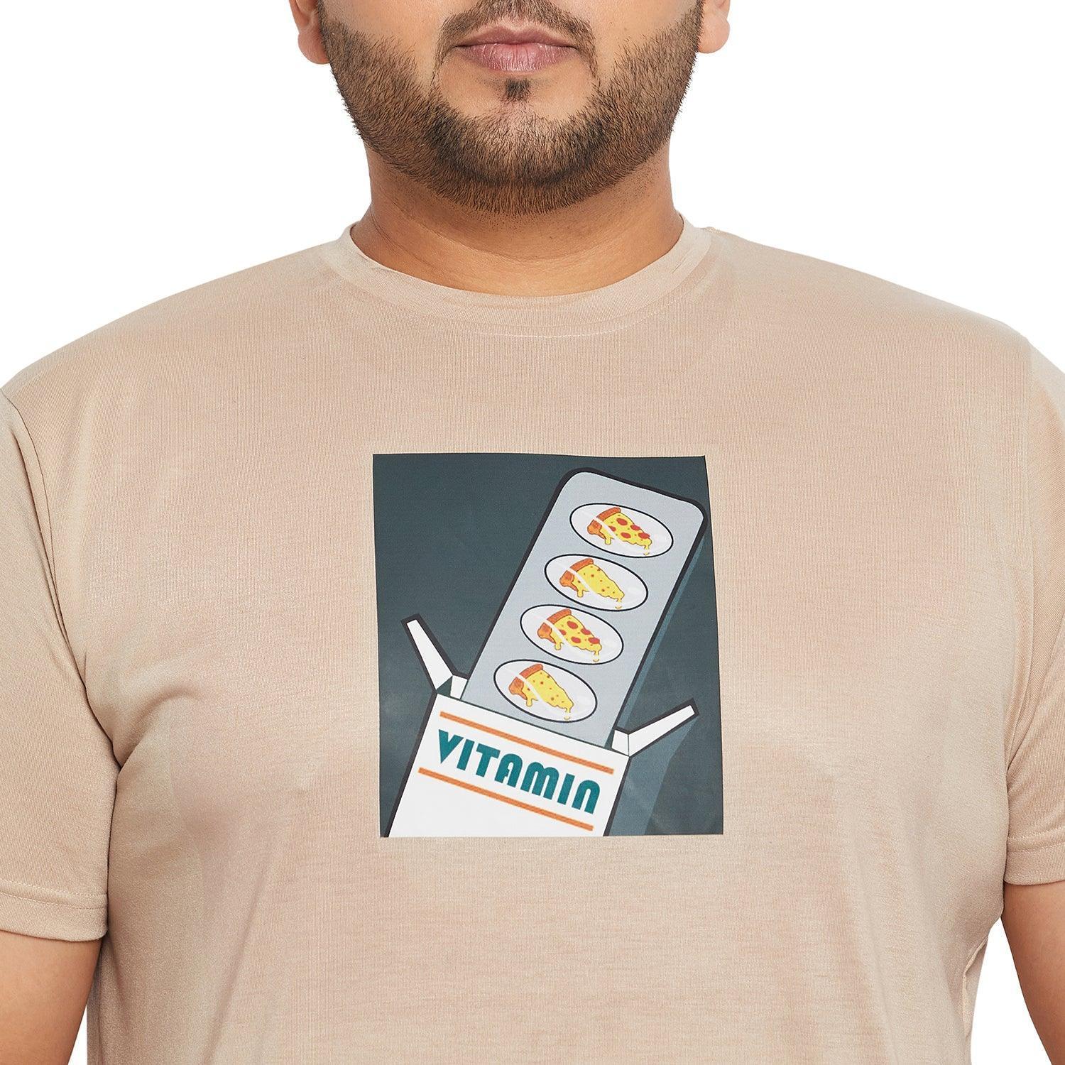 Men Plus Size Prizza Printed Round Neck Tshirt - Image 6