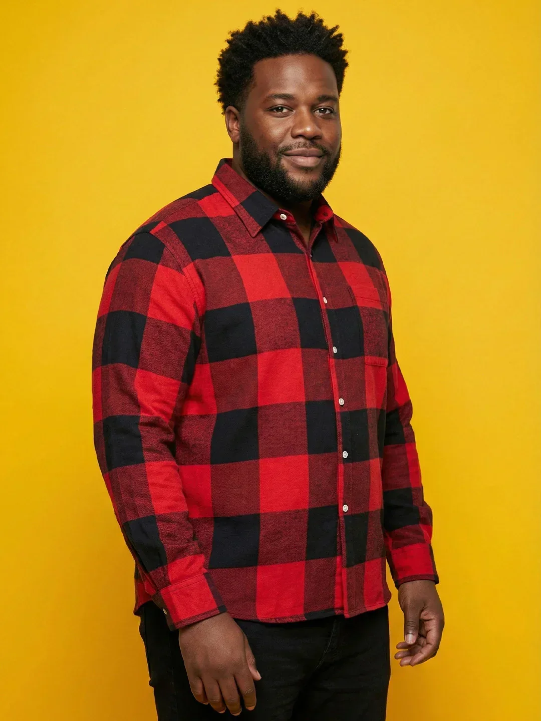 Men Plus Size Pulse Multicolor Checkered Casual Shirt - Image 3