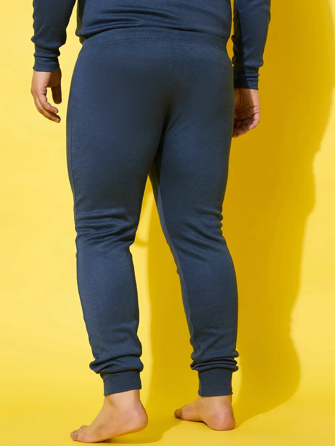 Men Plus Size Pyre-Blue Solid Thermal Bottom - Image 4