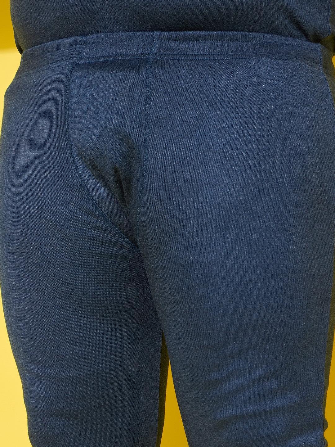 Men Plus Size Pyre-Blue Solid Thermal Bottom - Image 5