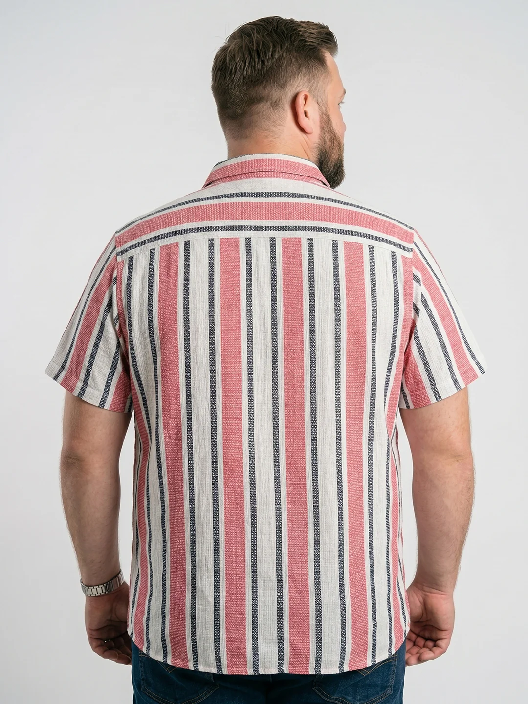 Men Plus Size Quibly Multi Textured Shirts - Image 3