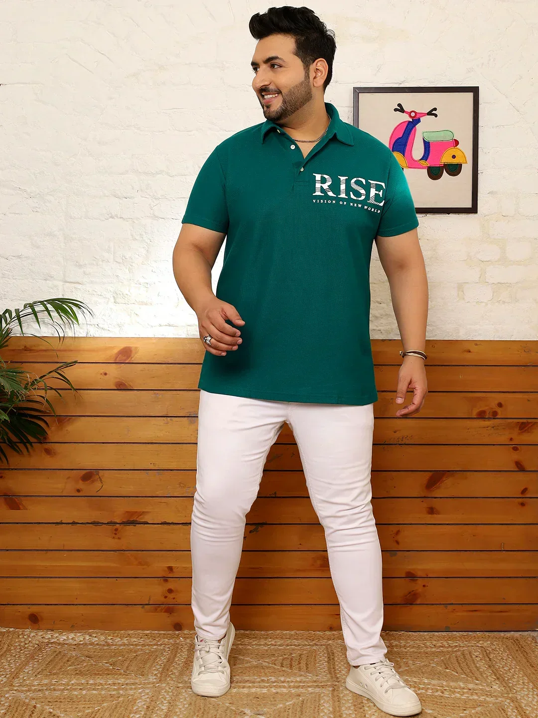 Men Plus Size Quilsa Printed Multi Polo Tshirt - Image 2