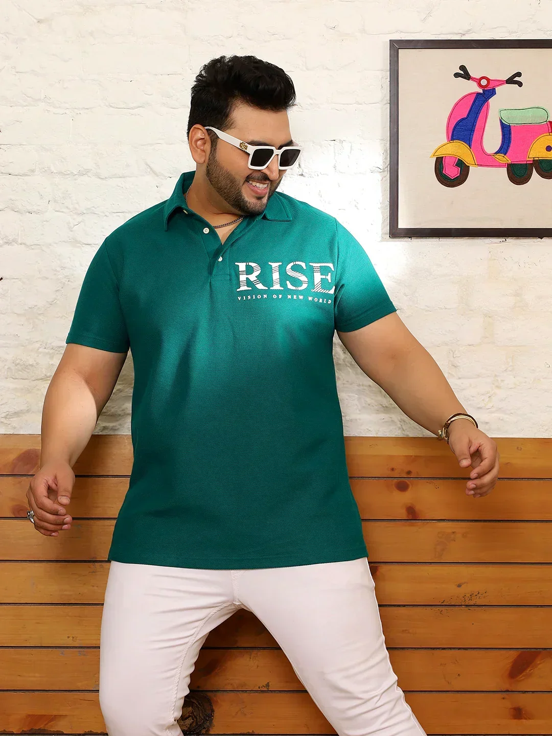 Men Plus Size Quilsa Printed Multi Polo Tshirt - Image 8