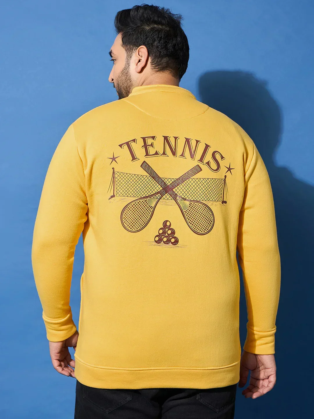 Men Plus Size Racket Printed Jacket - Image 7