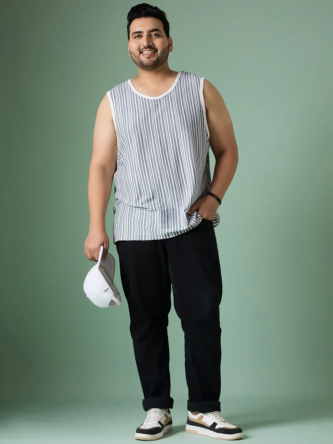 Men Plus Size Rain White Solid Vest - Image 3