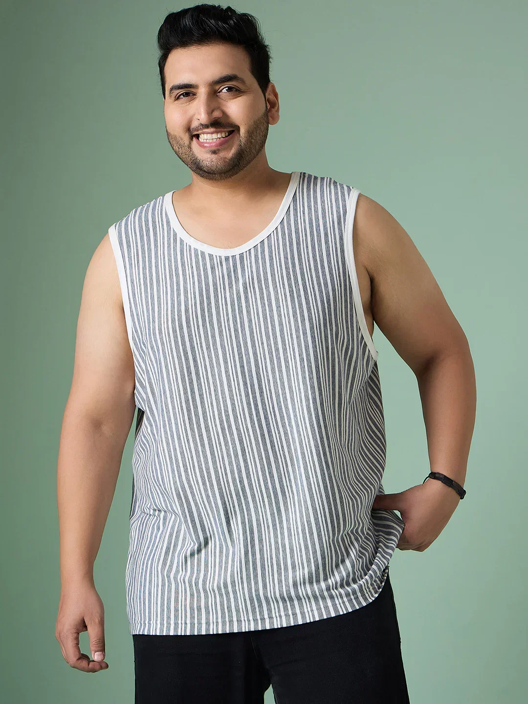 Men Plus Size Rain White Solid Vest - Image 4