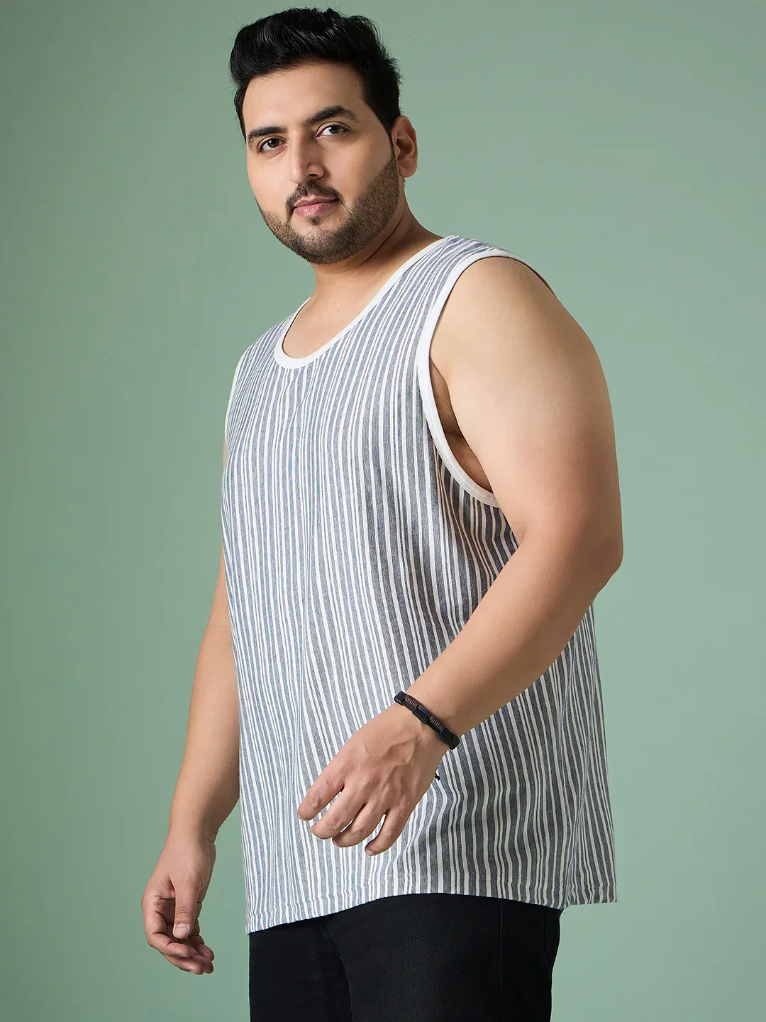 Men Plus Size Rain White Solid Vest - Image 5